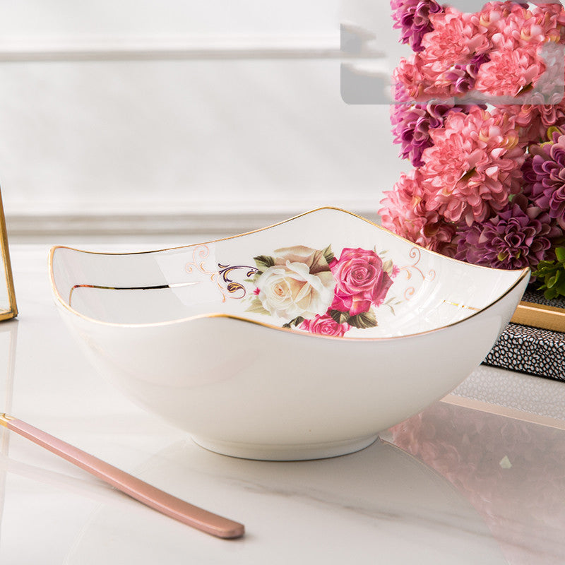 Nordic Style Ceramic Salad Bowl Set with Multiple Colors