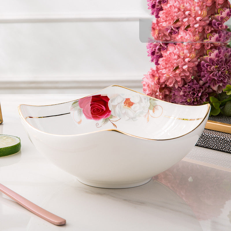 Nordic Style Ceramic Salad Bowl Set with Multiple Colors