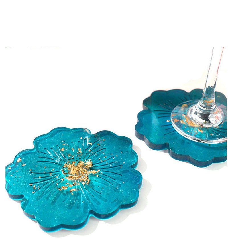 Flower Shape Silicone Coaster Set for DIY Cake Decorating and Crafting