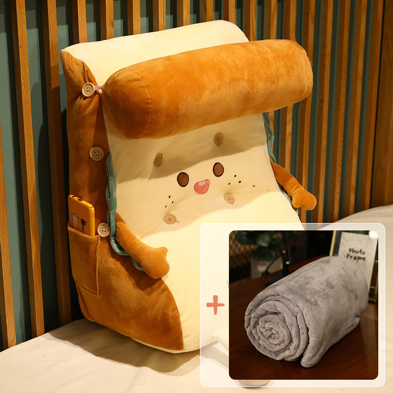 Kids Backrest Cushion Pillow for Dorm Room Bedside Seating - Cartoon Animal Design