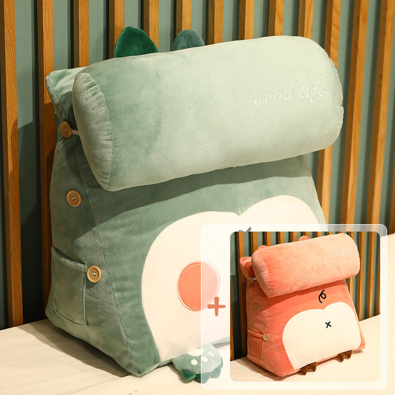 Kids Backrest Cushion Pillow for Dorm Room Bedside Seating - Cartoon Animal Design
