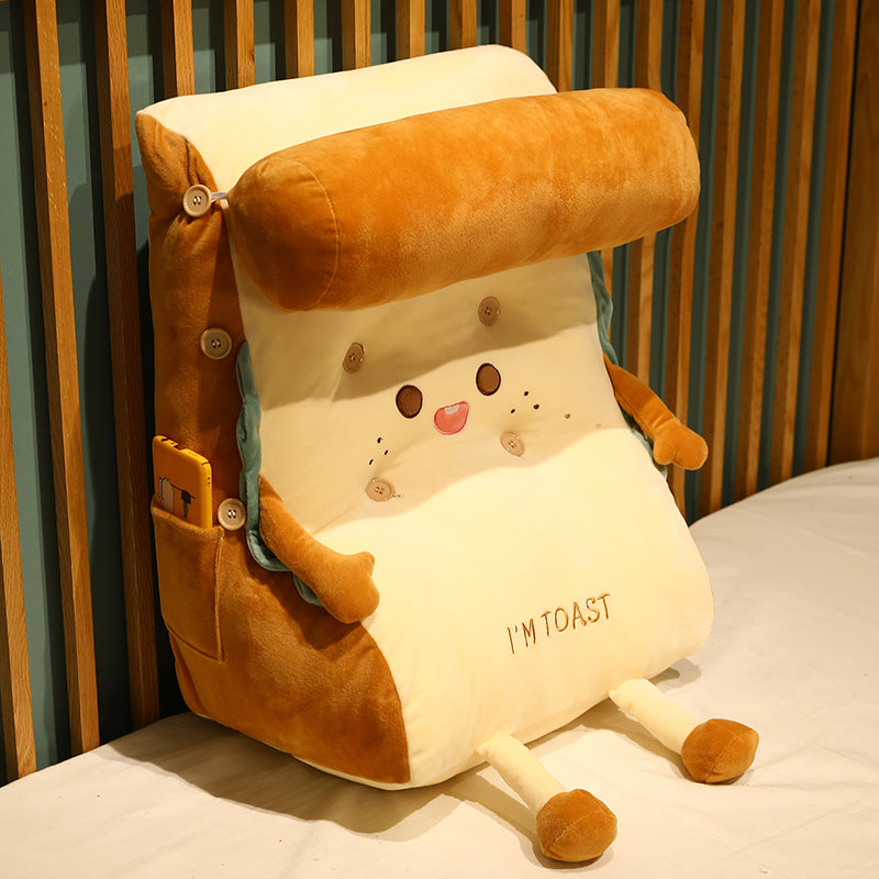 Kids Backrest Cushion Pillow for Dorm Room Bedside Seating - Cartoon Animal Design
