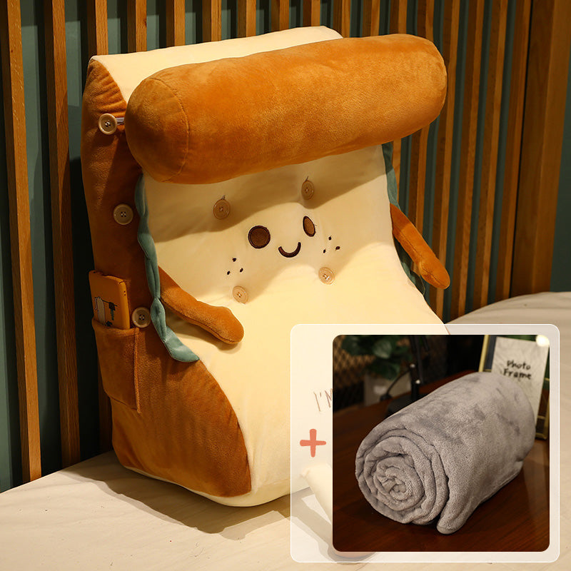 Kids Backrest Cushion Pillow for Dorm Room Bedside Seating - Cartoon Animal Design