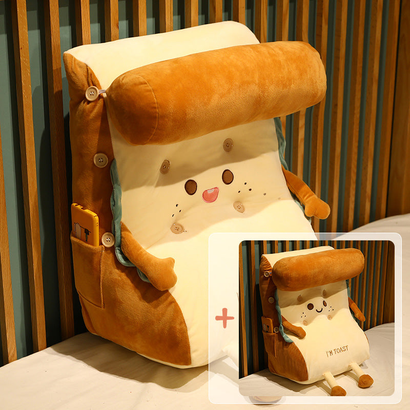 Kids Backrest Cushion Pillow for Dorm Room Bedside Seating - Cartoon Animal Design