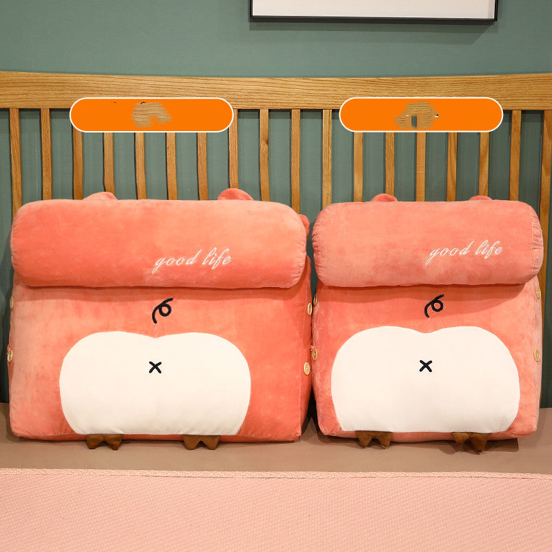 Kids Backrest Cushion Pillow for Dorm Room Bedside Seating - Cartoon Animal Design