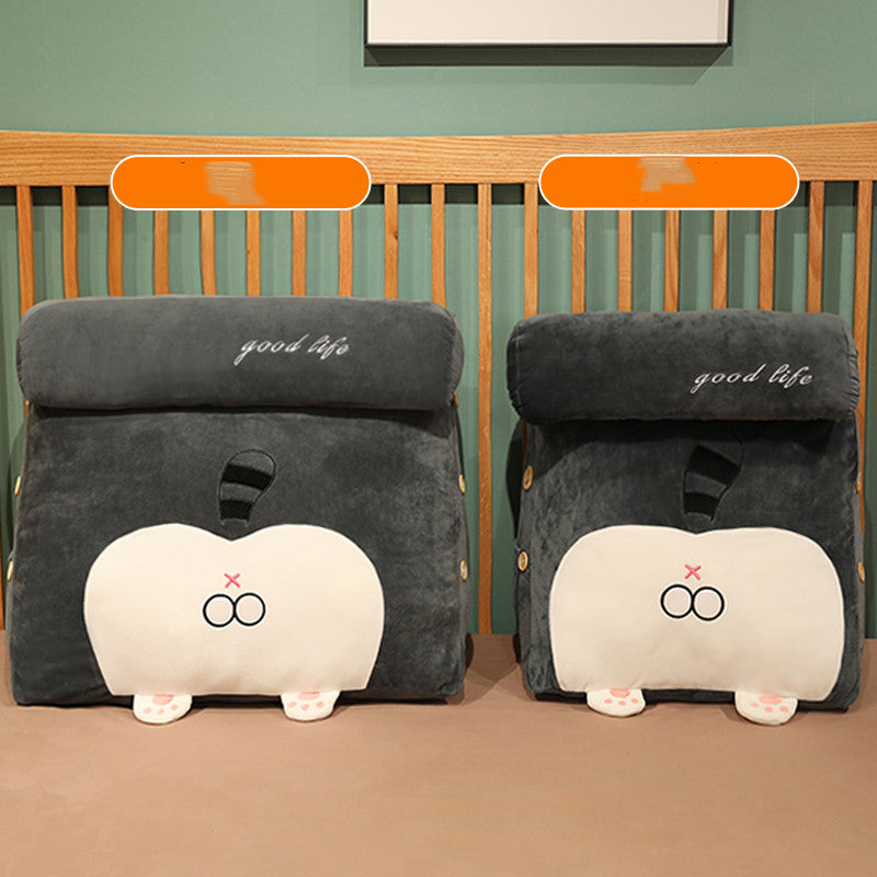 Kids Backrest Cushion Pillow for Dorm Room Bedside Seating - Cartoon Animal Design