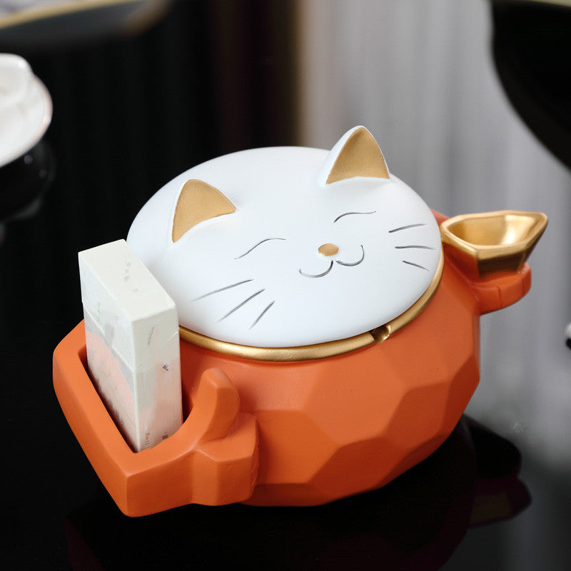 Creative Personality Ashtray with Lid - Modern Resin Home Decor