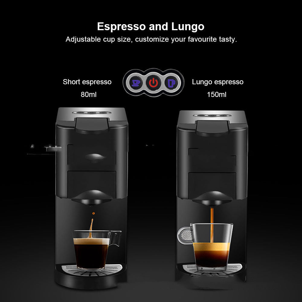 Three-In-One Capsule Coffee Maker 19 Bar Pump Pressure Italian Style