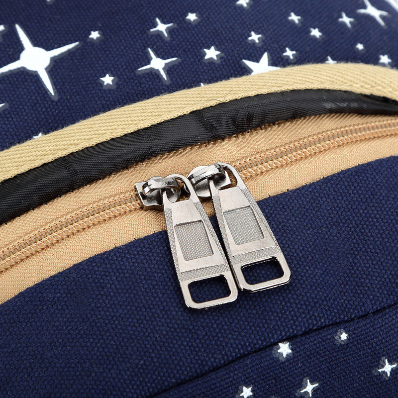 Girls & Women School Backpack with Star Pattern - Multiple Colors