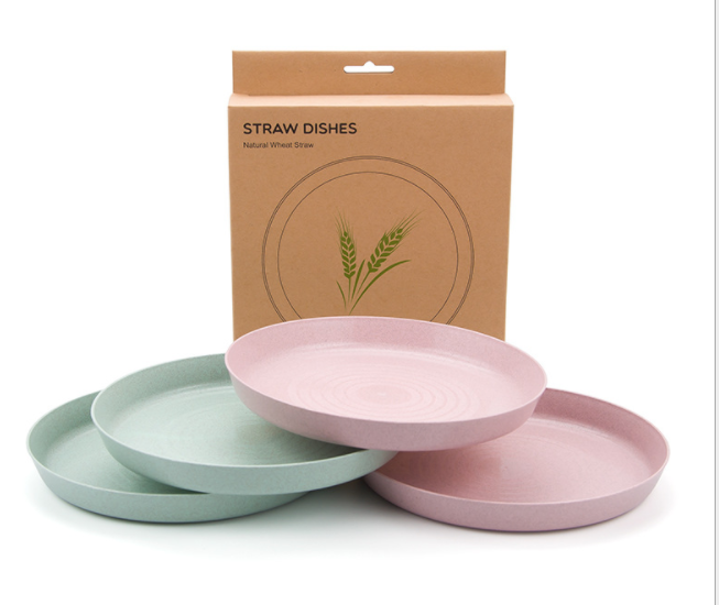 Wheat Straw Eco-Friendly Cutlery Set with Cups, Saucers, Forks & Spoons