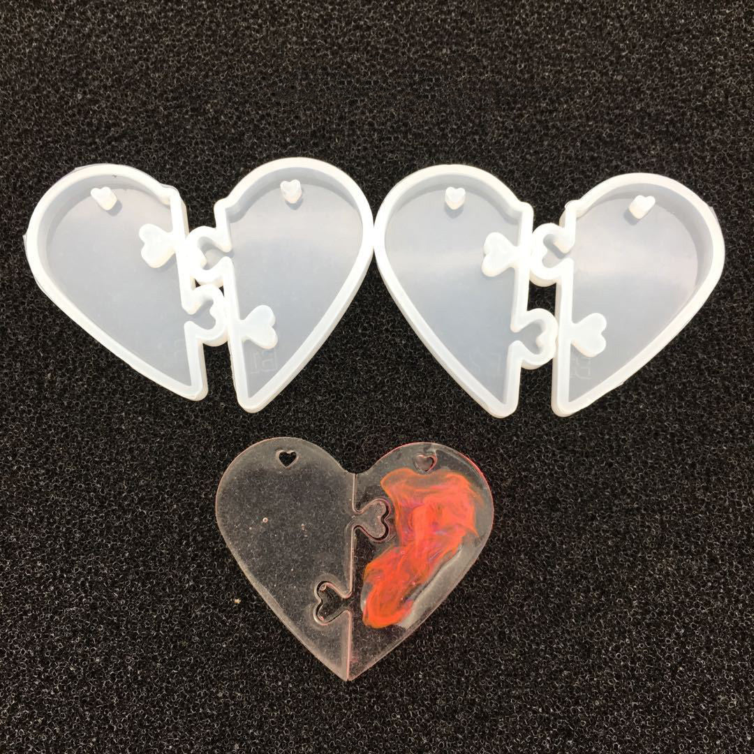 Heart Lock Pendant Silicone Mold for DIY Epoxy Resin Crafts - Lovers Pendant