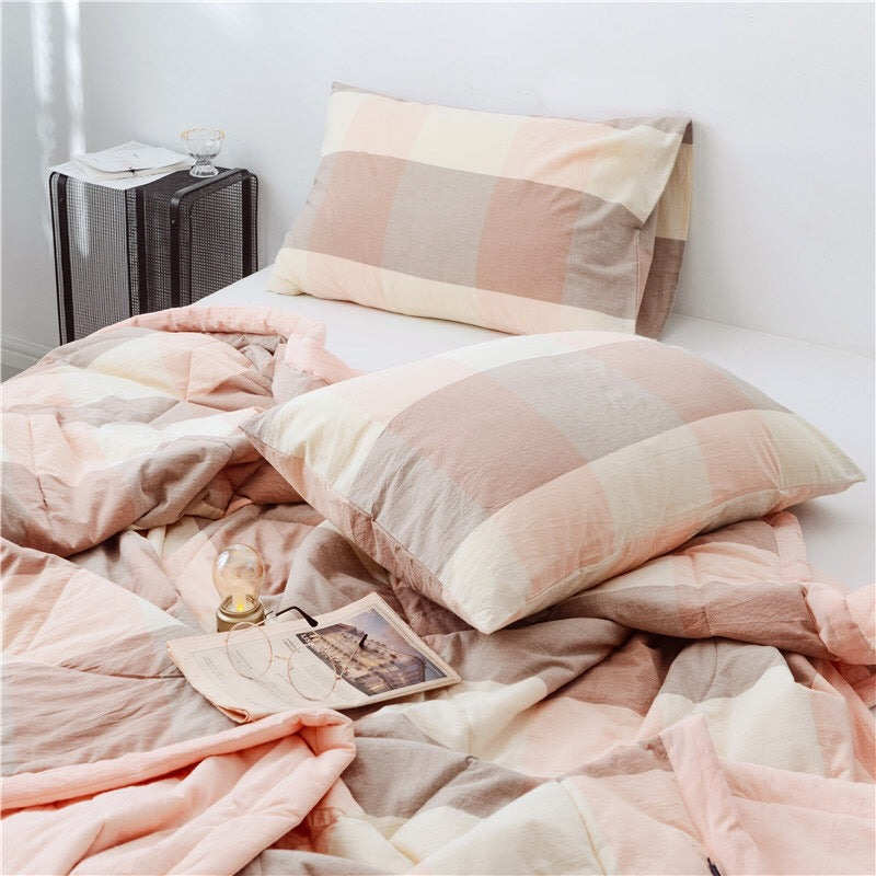 Japanese Style Cotton Pillowcase - Washed Cotton Bedding Cover