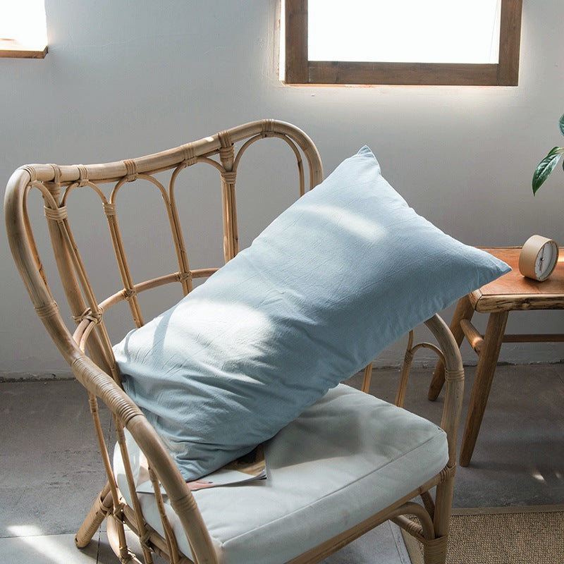 Japanese Style Cotton Pillowcase - Washed Cotton Bedding Cover