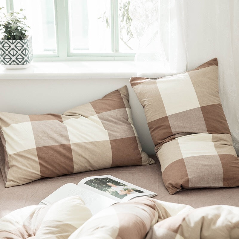 Japanese Style Cotton Pillowcase - Washed Cotton Bedding Cover