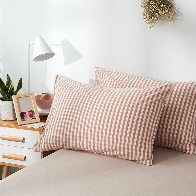 Japanese Style Cotton Pillowcase - Washed Cotton Bedding Cover