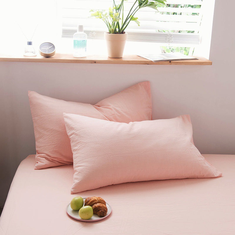 Japanese Style Cotton Pillowcase - Washed Cotton Bedding Cover