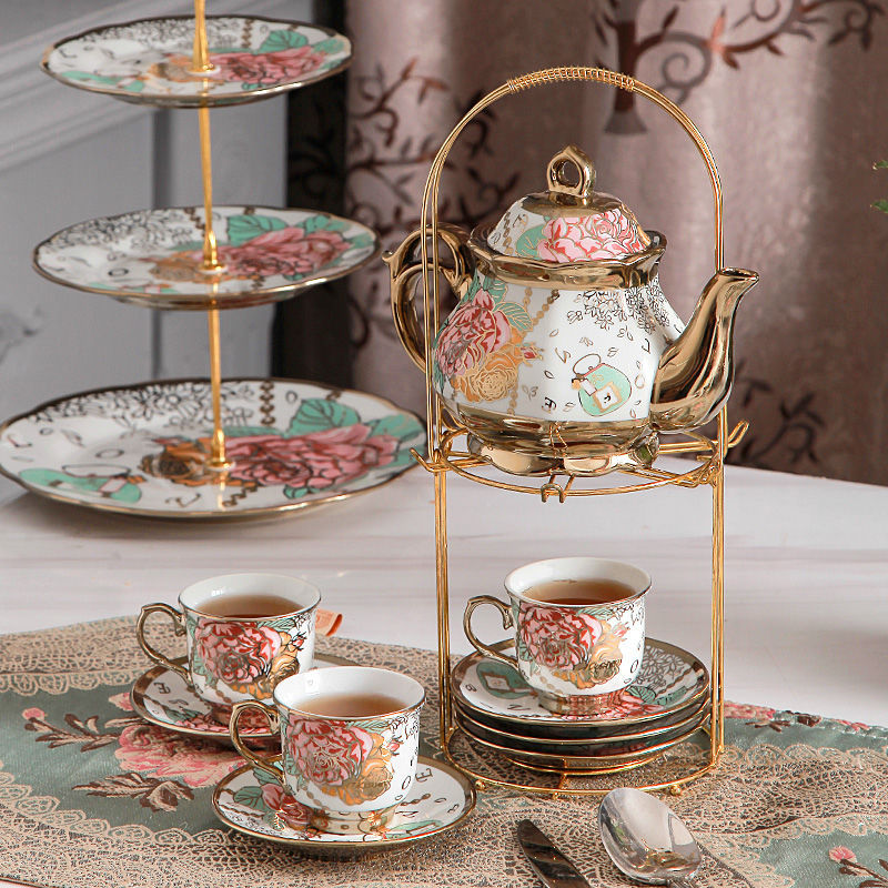 15-Piece Tea Set Afternoon Tea Coffee Dessert Tableware - Palace Style