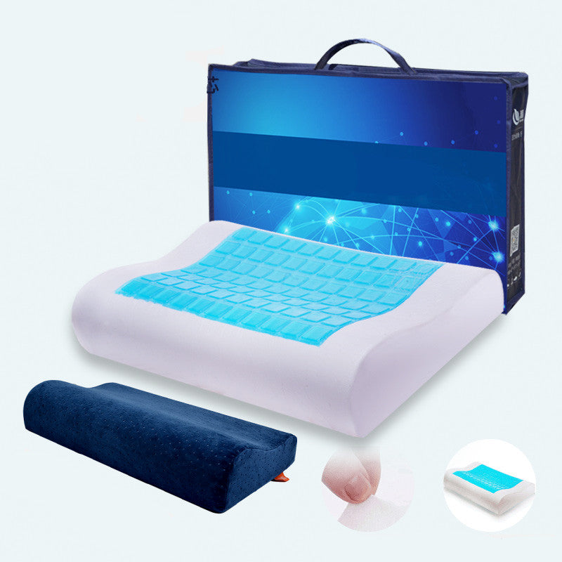 Breathable Memory Foam Pillow with Ice Silk Cover - Cervical Support, All Styles