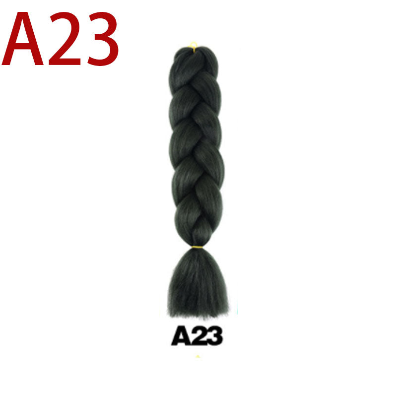 Monochrome Big Braid Wig - High Temp Fiber, 24 Inch Colorful Hair Extension