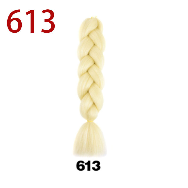Monochrome Big Braid Wig - High Temp Fiber, 24 Inch Colorful Hair Extension
