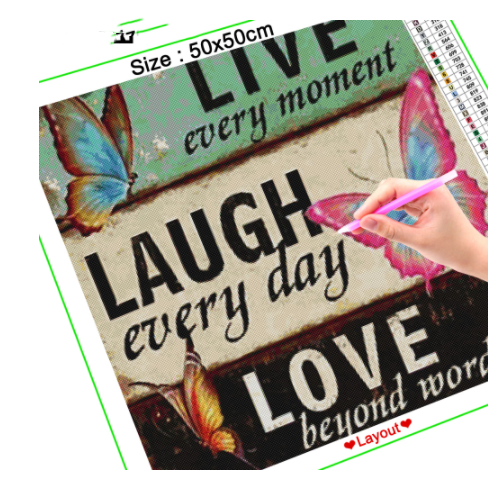 Diamond Painting Kit for Wall Art - Love Butterfly 3D and 5D Diamant Embroidery
