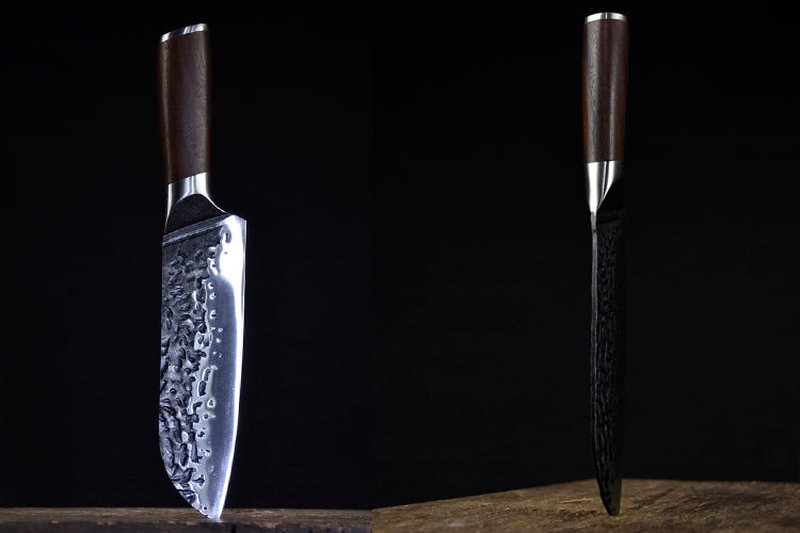 Santoku Knife 28cm with Black Walnut Handle - Kitchen Cutting Tool