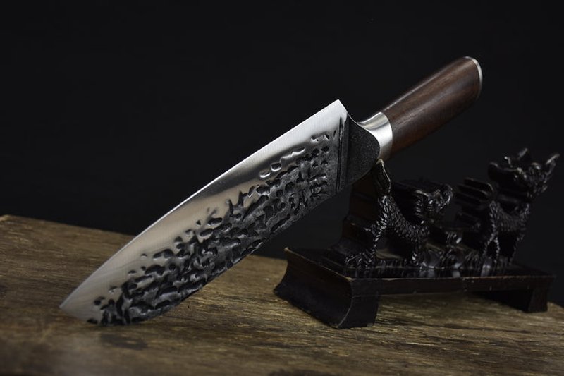 Santoku Knife 28cm with Black Walnut Handle - Kitchen Cutting Tool