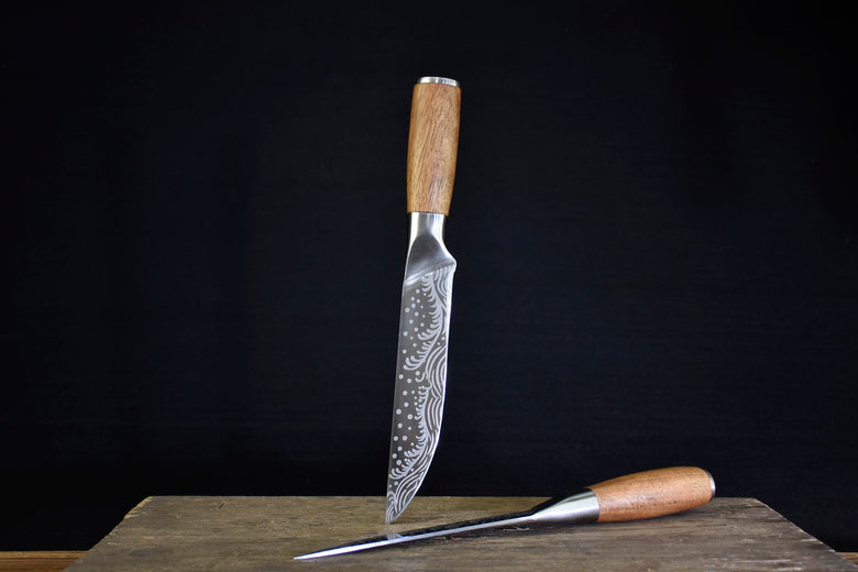 Small Kitchen Chef Knife with Rosewood Handle - 16.5cm Blade