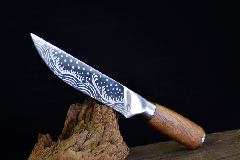 Small Kitchen Chef Knife with Rosewood Handle - 16.5cm Blade