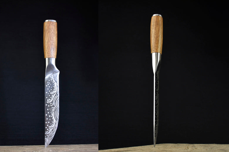 Small Kitchen Chef Knife with Rosewood Handle - 16.5cm Blade