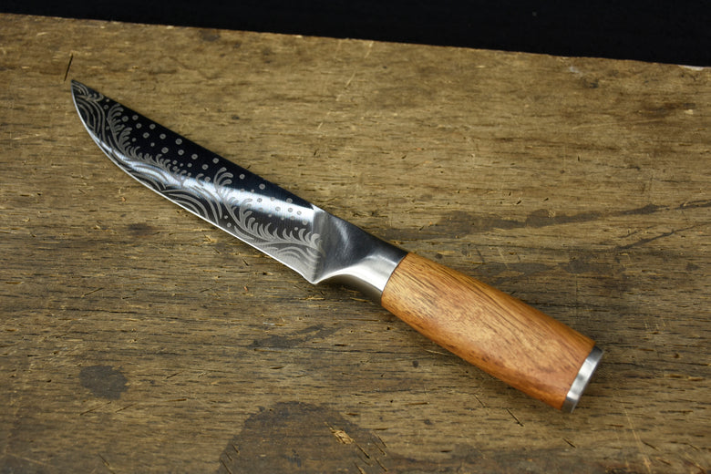 Small Kitchen Chef Knife with Rosewood Handle - 16.5cm Blade