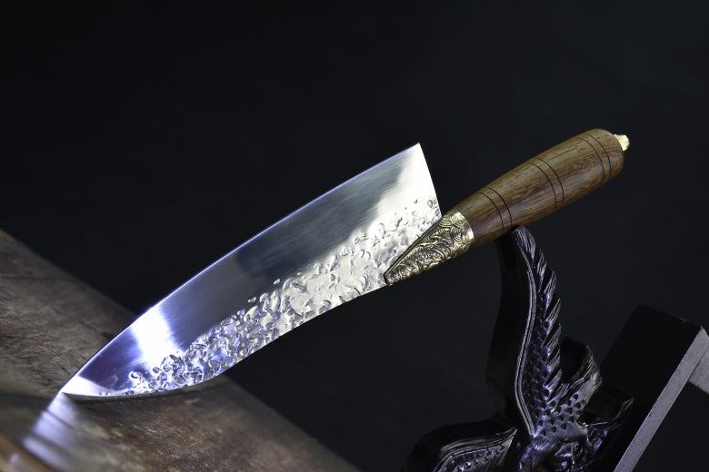 Small Kitchen Knife with Rosewood Handle - 7Cr17MOV Steel, 32.5cm