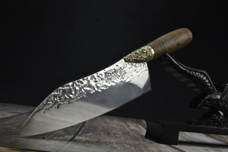 Small Kitchen Knife with Rosewood Handle - 7Cr17MOV Steel, 32.5cm