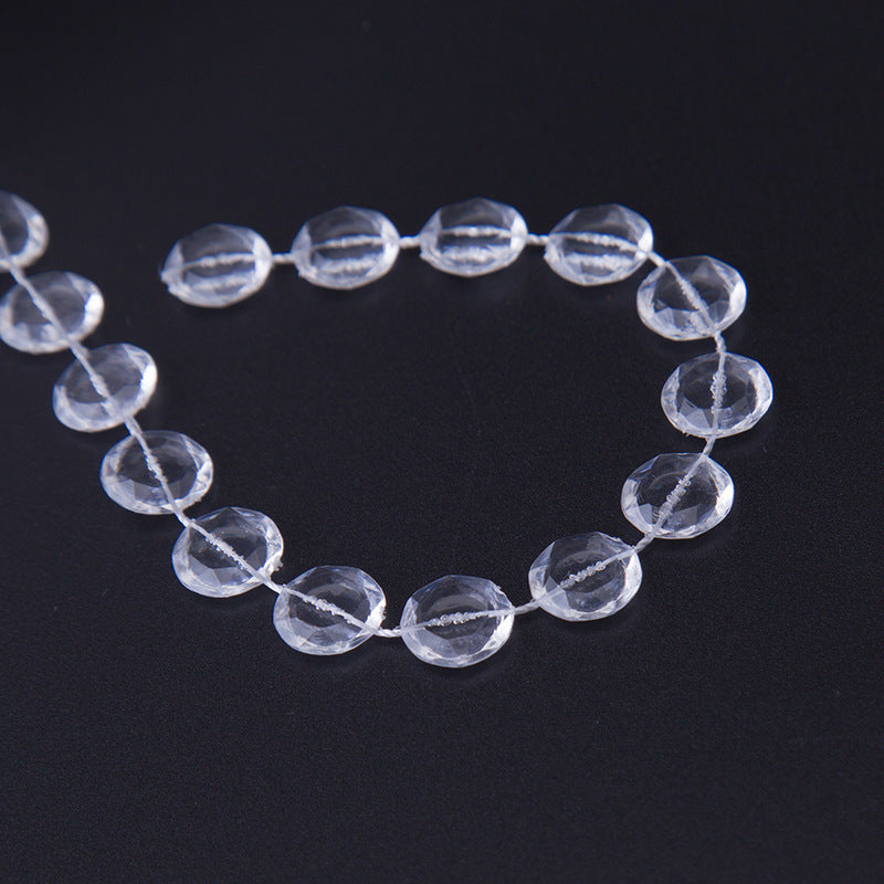 Acrylic Pearl Bead Garland for DIY Decor - Transparent, 30m Roll