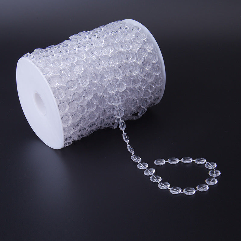 Acrylic Pearl Bead Garland for DIY Decor - Transparent, 30m Roll