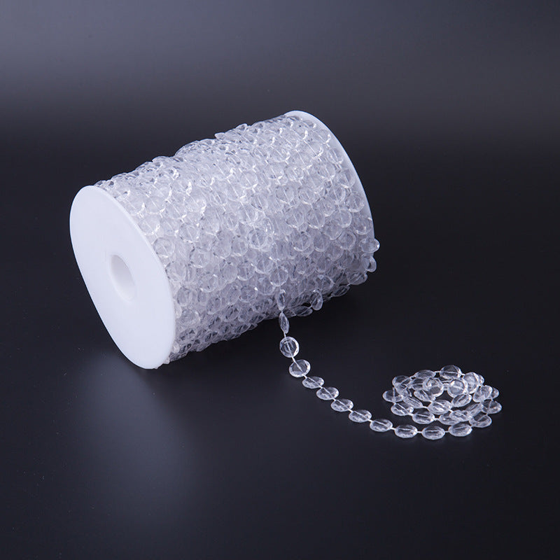 Acrylic Pearl Bead Garland for DIY Decor - Transparent, 30m Roll