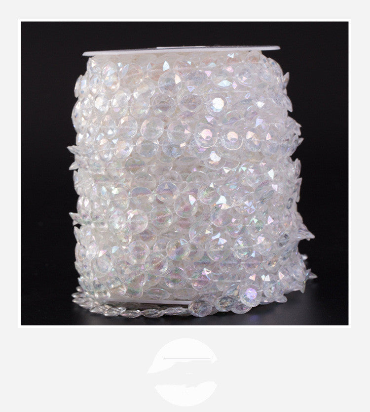 Acrylic Pearl Bead Garland for DIY Decor - Transparent, 30m Roll