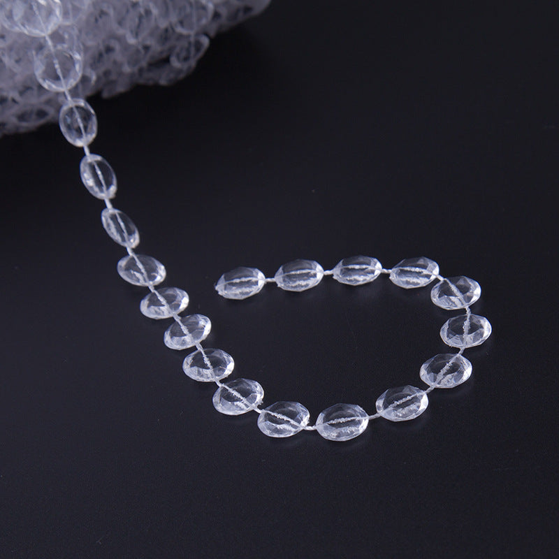 Acrylic Pearl Bead Garland for DIY Decor - Transparent, 30m Roll