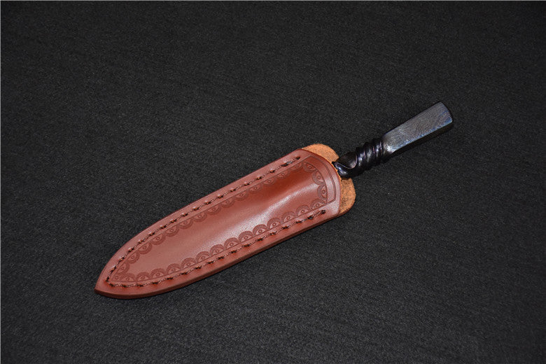 Longquan Tea Knife 170mm Stainless Steel Kitchen Utensil with Leather Case
