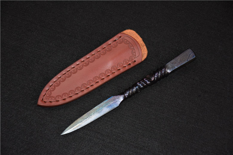 Longquan Tea Knife 170mm Stainless Steel Kitchen Utensil with Leather Case