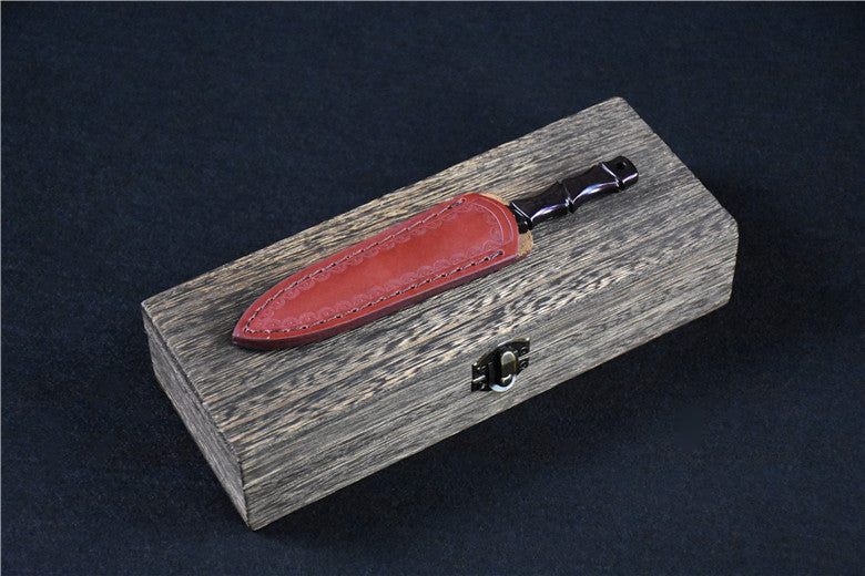 Longquan Tea Knife - Wooden Handle, 175mm Kitchen Tea Utensil