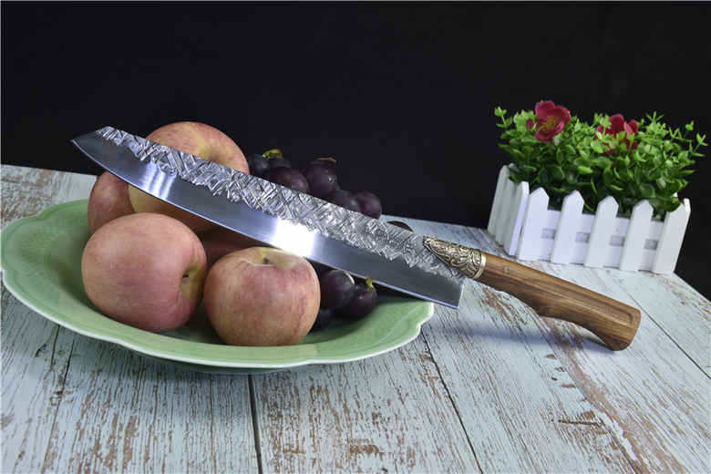 Kitchen Sashimi Knife - 43cm Full Length, 28cm Blade, Rosewood Handle