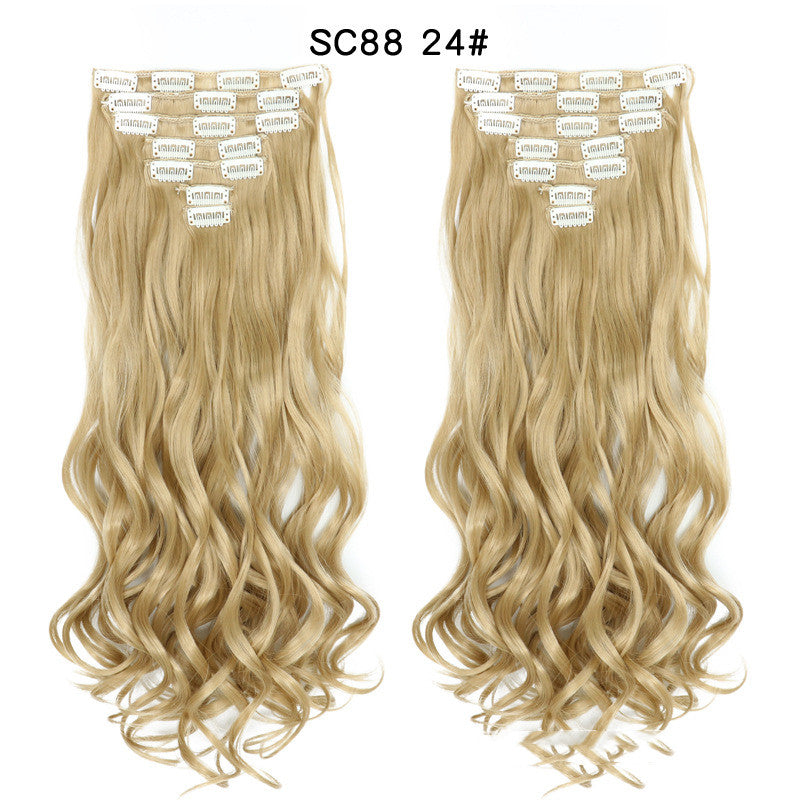 Long Curly Clip-In Hair Wig Patch for Women - High Temperature Silk, Natural Look