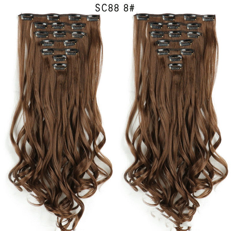 Long Curly Clip-In Hair Wig Patch for Women - High Temperature Silk, Natural Look