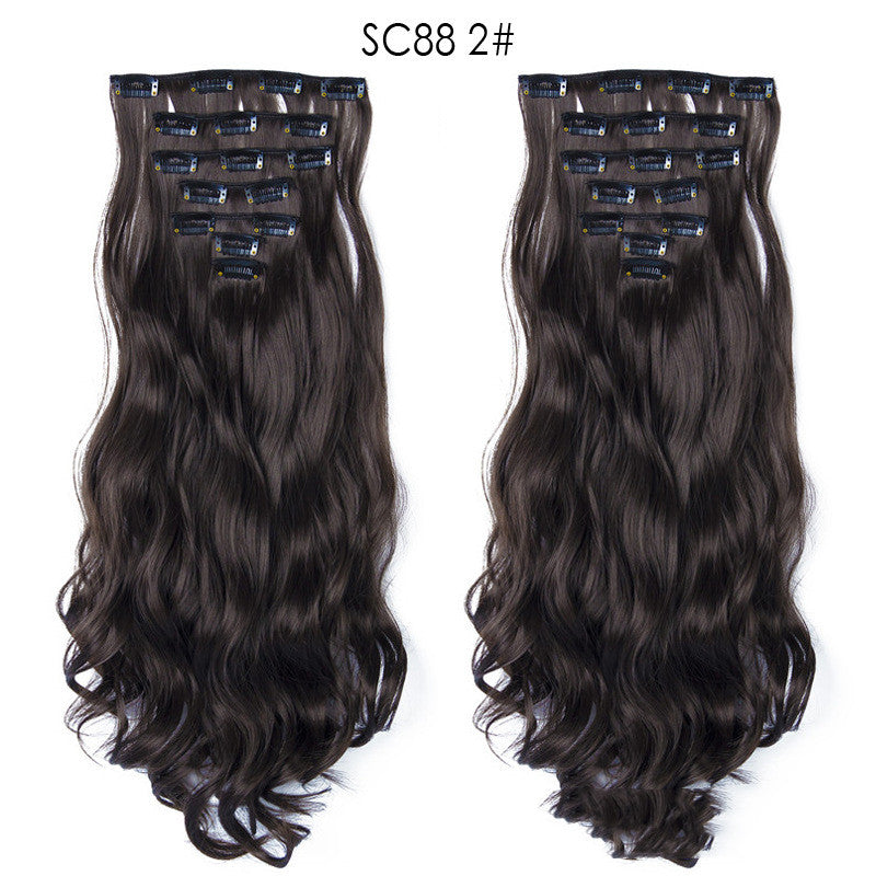 Long Curly Clip-In Hair Wig Patch for Women - High Temperature Silk, Natural Look