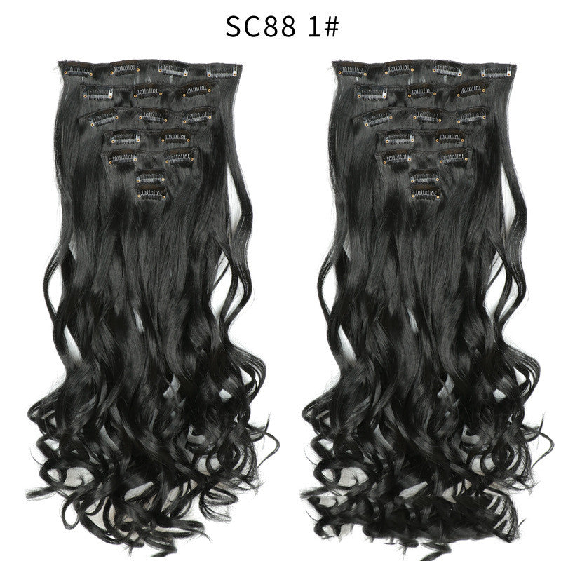 Long Curly Clip-In Hair Wig Patch for Women - High Temperature Silk, Natural Look