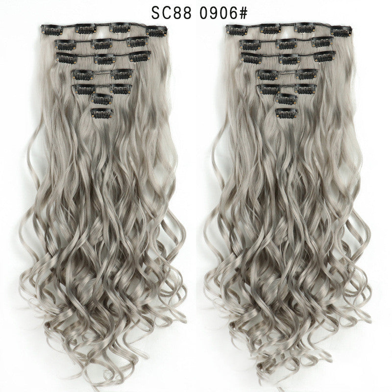 Long Curly Clip-In Hair Wig Patch for Women - High Temperature Silk, Natural Look