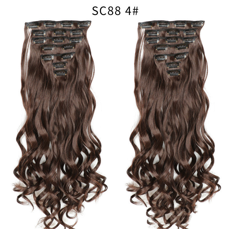 Long Curly Clip-In Hair Wig Patch for Women - High Temperature Silk, Natural Look