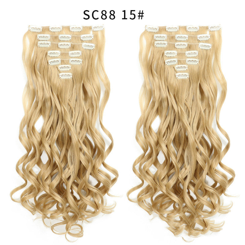 Long Curly Clip-In Hair Wig Patch for Women - High Temperature Silk, Natural Look