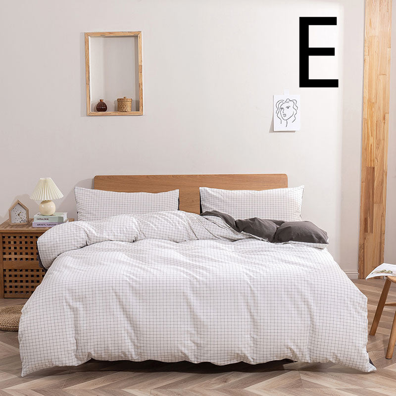 Washed Cotton Bedding Set Four-Piece Home Textiles Bed Cover & Sheets